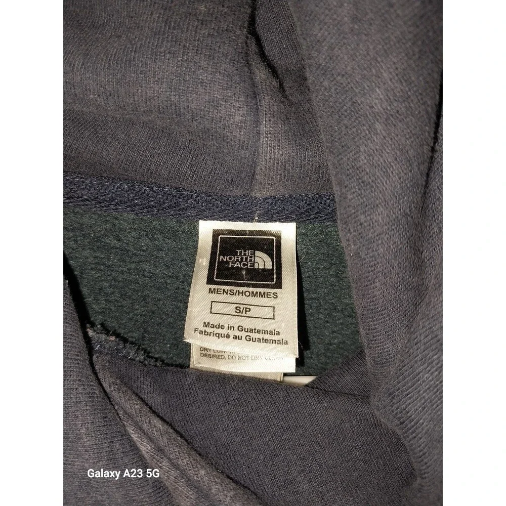 The North Face Hoodie Mens Small Blue Long Sleeve Pullover Sweatshirt Logo